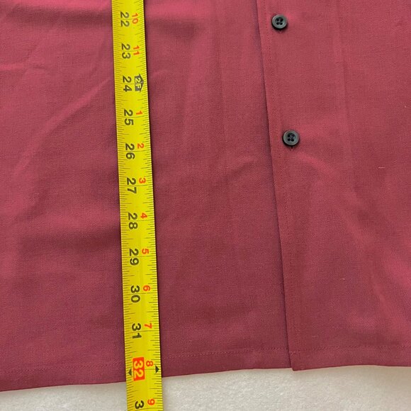 Joseph & Feiss Men's Classic Fit Red Short Sleeve Button-Up Shirt XXL 100% Silk - Picture 11 of 11